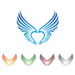 Fototapeta na wymiar heart wings, love wing, wings, logo, design, 