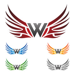 w wing, wing, logo, design, vector