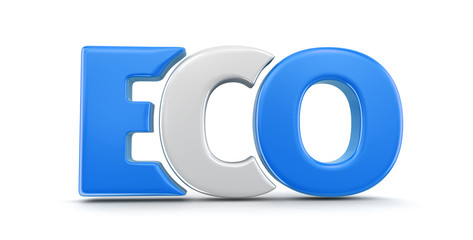 Eco text. Image with clipping path