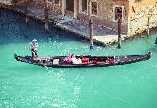 Fototapeta Traditional Venice gondola, Italy