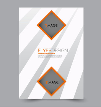 Business brochure template. Flyer design. Annual report cover. Booklet for education, advertisement, presentation, magazine page. a4 size vector illustration. Orange color.