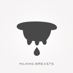 Silhouette icon milking breasts
