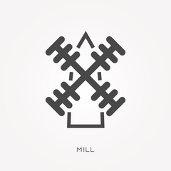 Silhouette icon mill