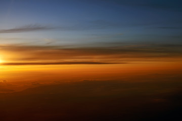 Above the clouds, Sunset