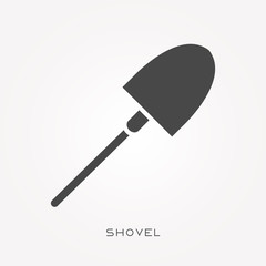 Silhouette icon shovel