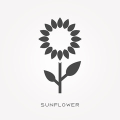 Silhouette icon sunflower