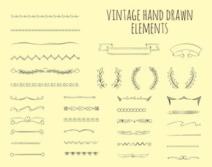 Vintage hand drawn elements