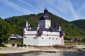 Fototapeta na wymiar Germany, Rhine Valley, Castle Pfalz