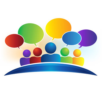 Business social media network speech bubbles talking people logo vector image