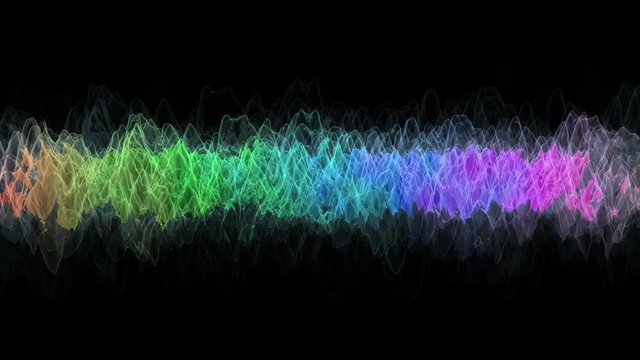 Colored frequency graph.
Loop ready animation of changing digital wave.