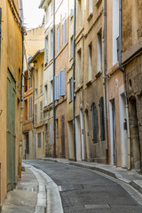 Fototapeta na wymiar typical narrow old street in aix en Provence