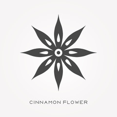Silhouette icon cinnamon flower