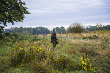 hunter on the hunt on a autumn day. france