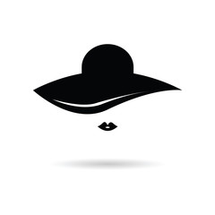 woman head with hat illustration