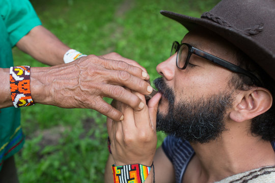 Crop guru and tourist on nature