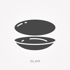 Silhouette icon clam