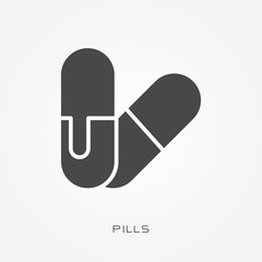 Silhouette icon pills