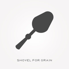Silhouette icon shovel for grain