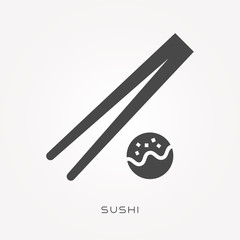 Silhouette icon sushi