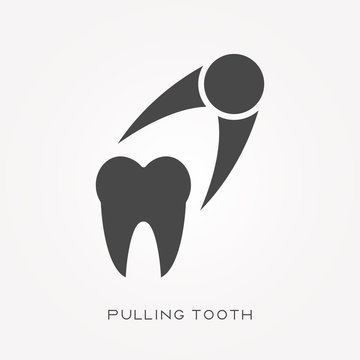 Silhouette icon pulling tooth