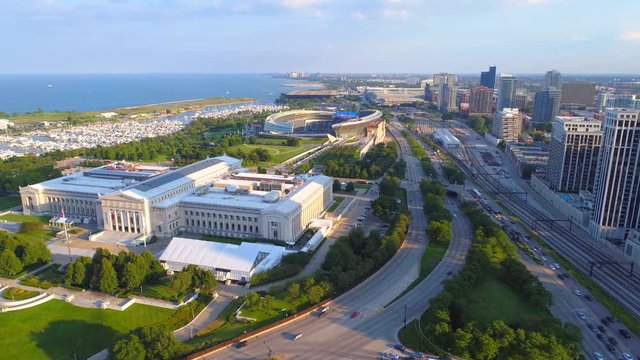 Aerial Soldier Field Chicago 4k