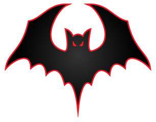 Bat with wings spread logo vector illustration