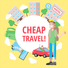 Vector design concept cheap travel