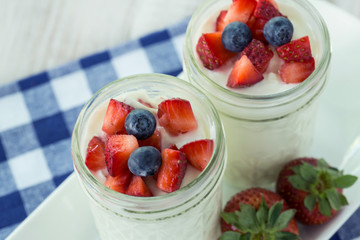 Yogurt With Berries From Above