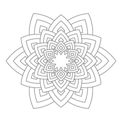 Flower Mandala vector illustration. Oriental pattern, vintage decorative elements. Islam, Arabic, Indian, moroccan, turkish ottoman motifs Coloring page