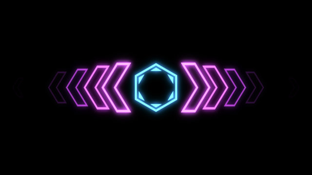 Futuristic screensaver with hex corner. HUD Heads Up Display Scanner high tech target digital read out. Abstract digital background with geometric particles.