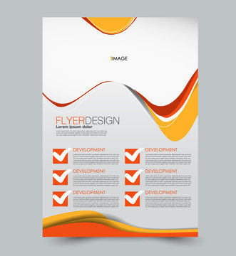 Red and orange flyer vector design template set. Business brochure. Annual report or magazine cover.