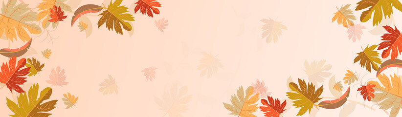 Vintage leaves banner