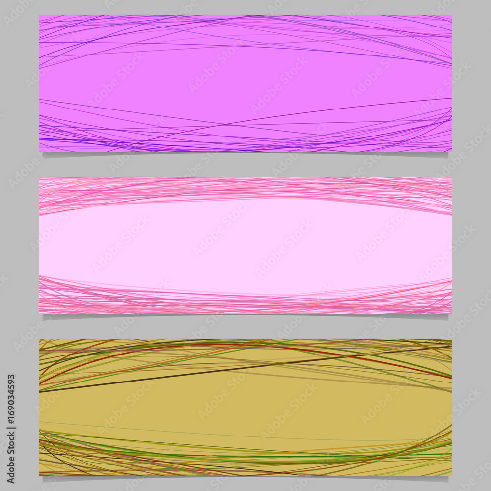Poster abstract horizontal banner background template design set - vector illustration with random arched l