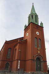 Obraz premium St. Petri Church, iglesia de Stavanger en Noruega, vacaciones de verano 2017