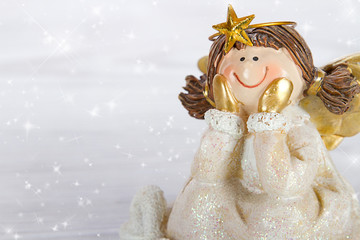 Engel Weihnachten mit Schneeflocken