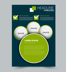 Green and blue  flyer vector design template set. Business brochure. Annual report or magazine cover.