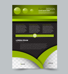 Green and black  flyer vector design template set. Business brochure. Annual report or magazine cover.
