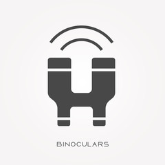 Silhouette icon binoculars