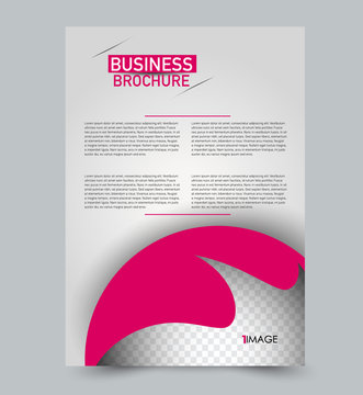 Pink flyer vector design template set. Business brochure. Annual report or magazine cover.