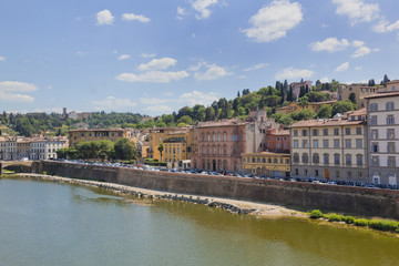 Fototapeta premium Toskana-Panorama, Florenz am Arno