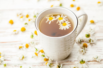 Cup of chamomile tea