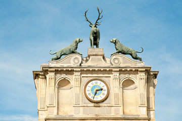 Portal of  medieval Chateau d'Anet near Dreux  in Normandy, France
