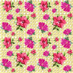 grid seamless flowers