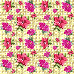 grid seamless flowers