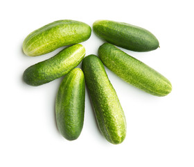 Fresh green cucumbers.