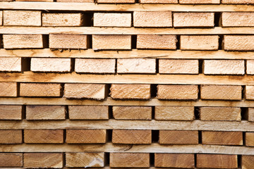 Background from the boards at a sawmill close-up