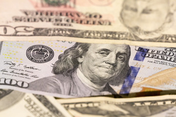 Obraz na płótnie Canvas US Dollar Bills in the Detail
