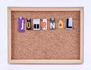 The Word Journal on Cork Board