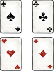 Hand drawings of the aces cards