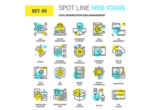 20 Yellow and Cyan Data Icons 1